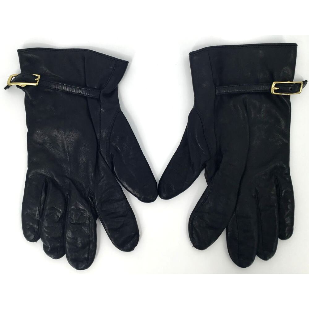 Coach Leather Cashmere Lined Gloves Women's Size 8
